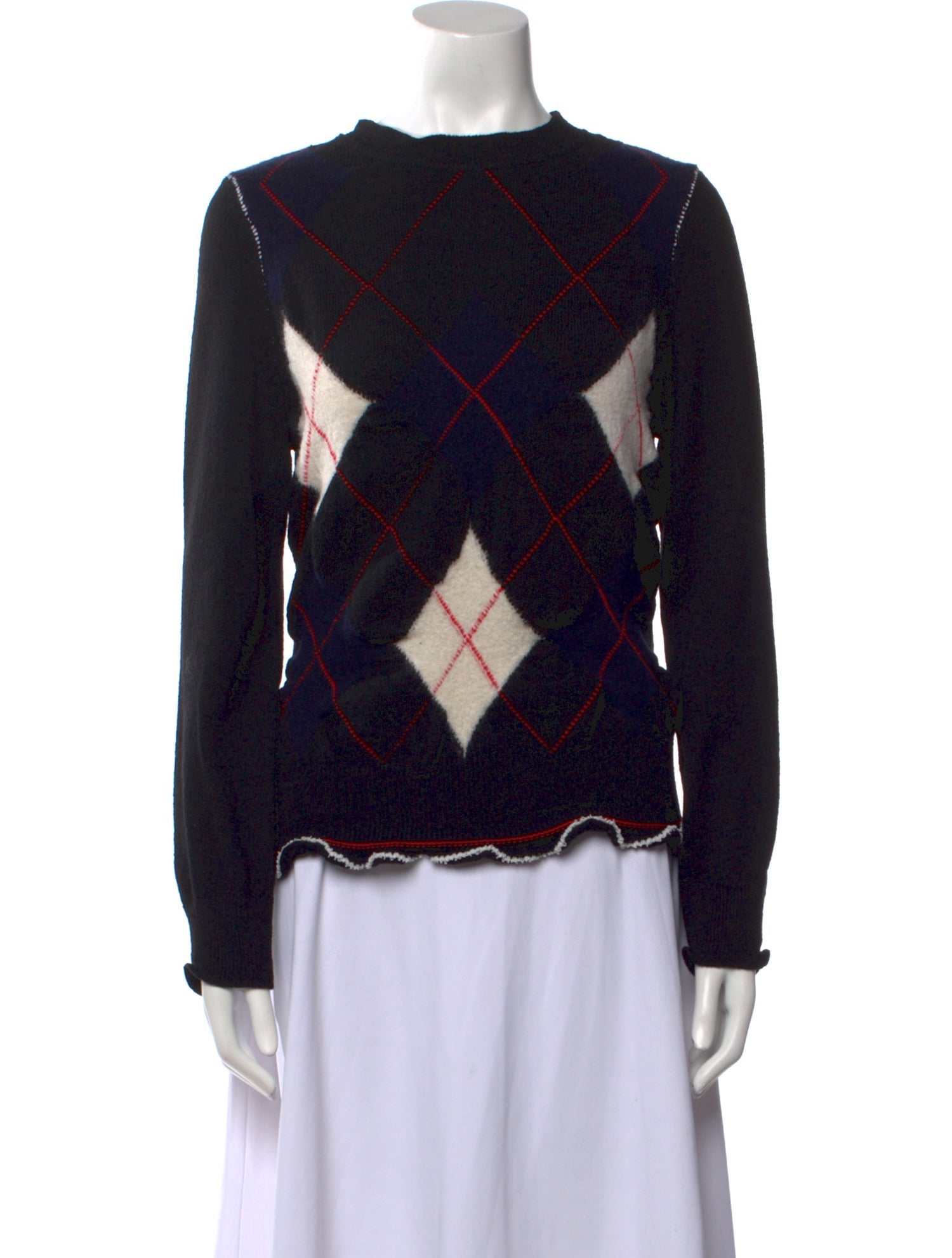 Celine Argyle Print Wool Sweater
