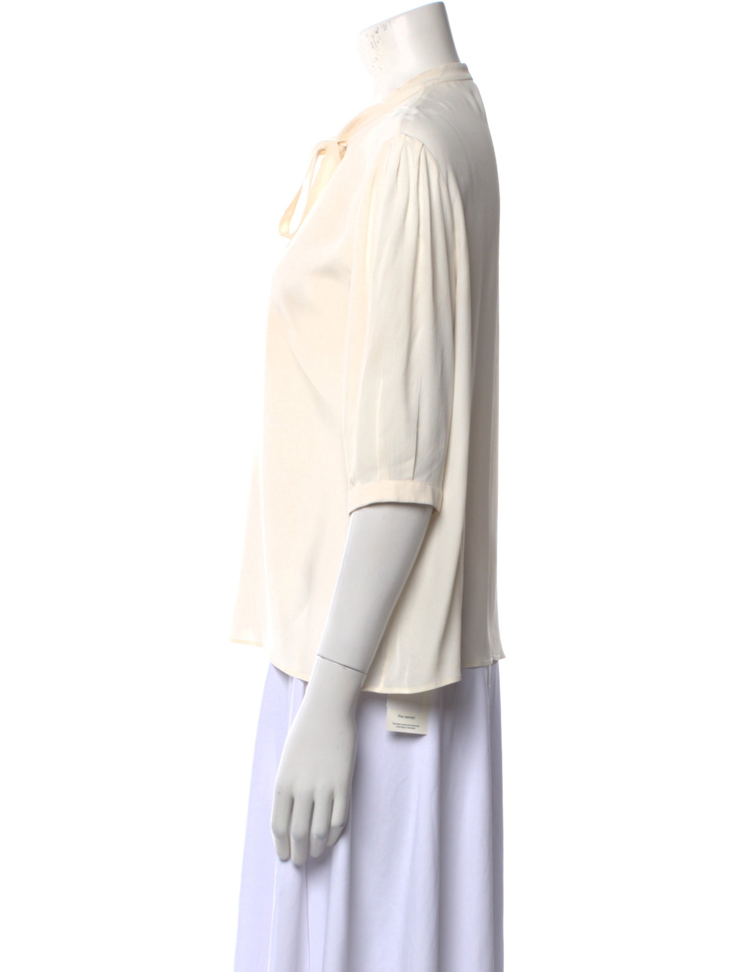 Celine V-Neck Three-Quarter Sleeve Button-Up Top