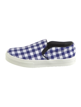 Celine Canvas Plaid Print Sneakers