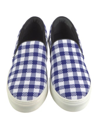 Celine Canvas Plaid Print Sneakers
