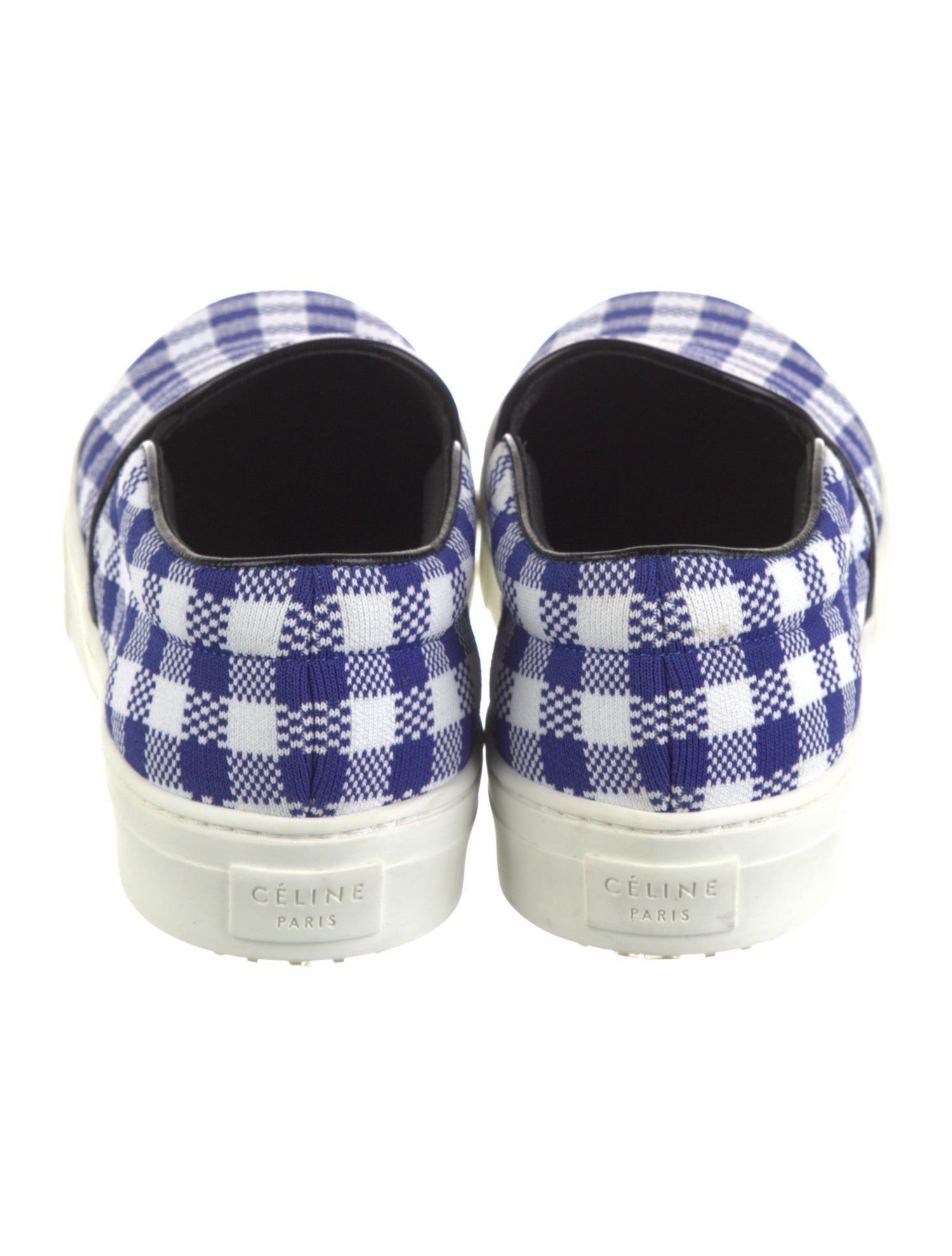 Celine Canvas Plaid Print Sneakers