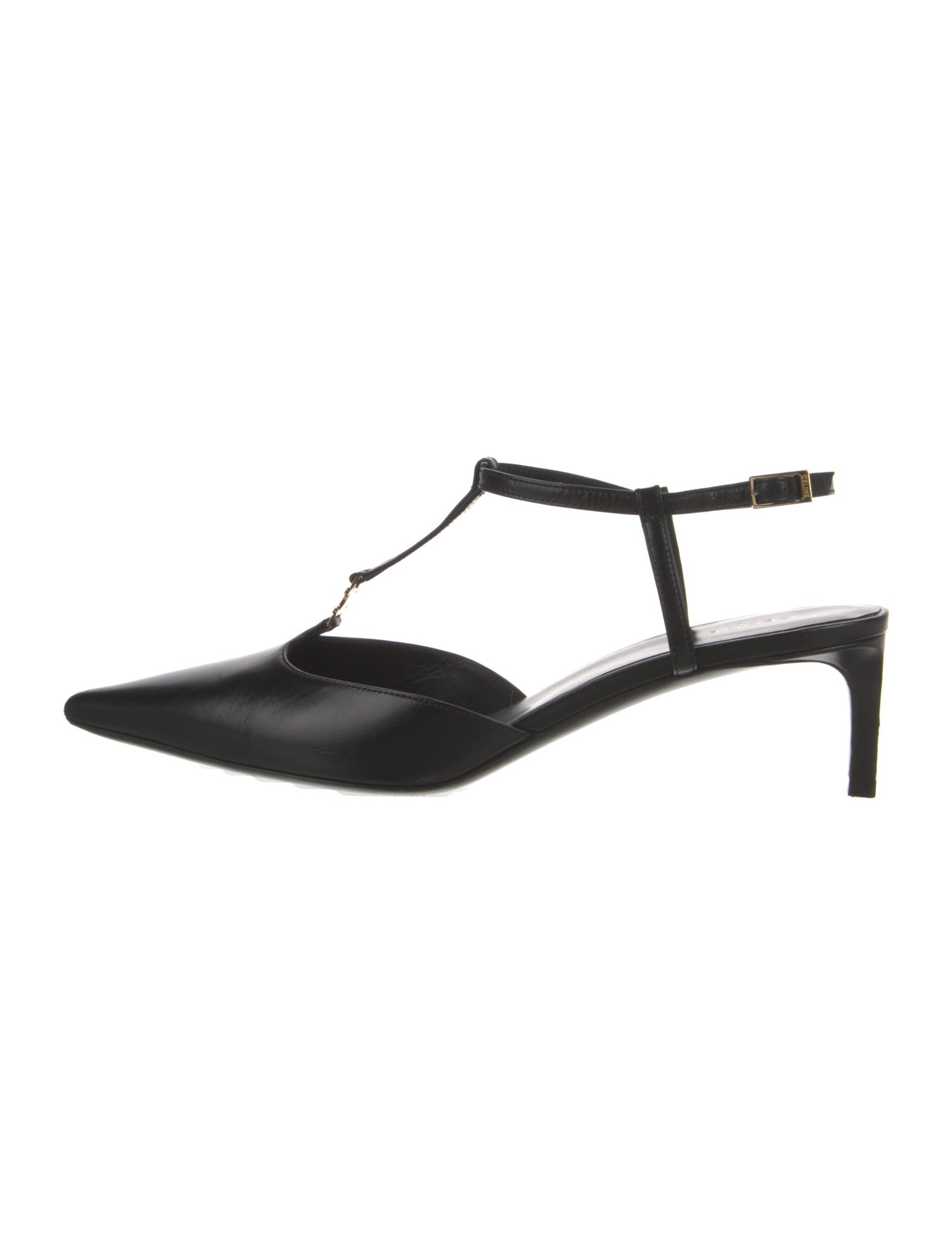 Celine Leather T-Strap Pumps