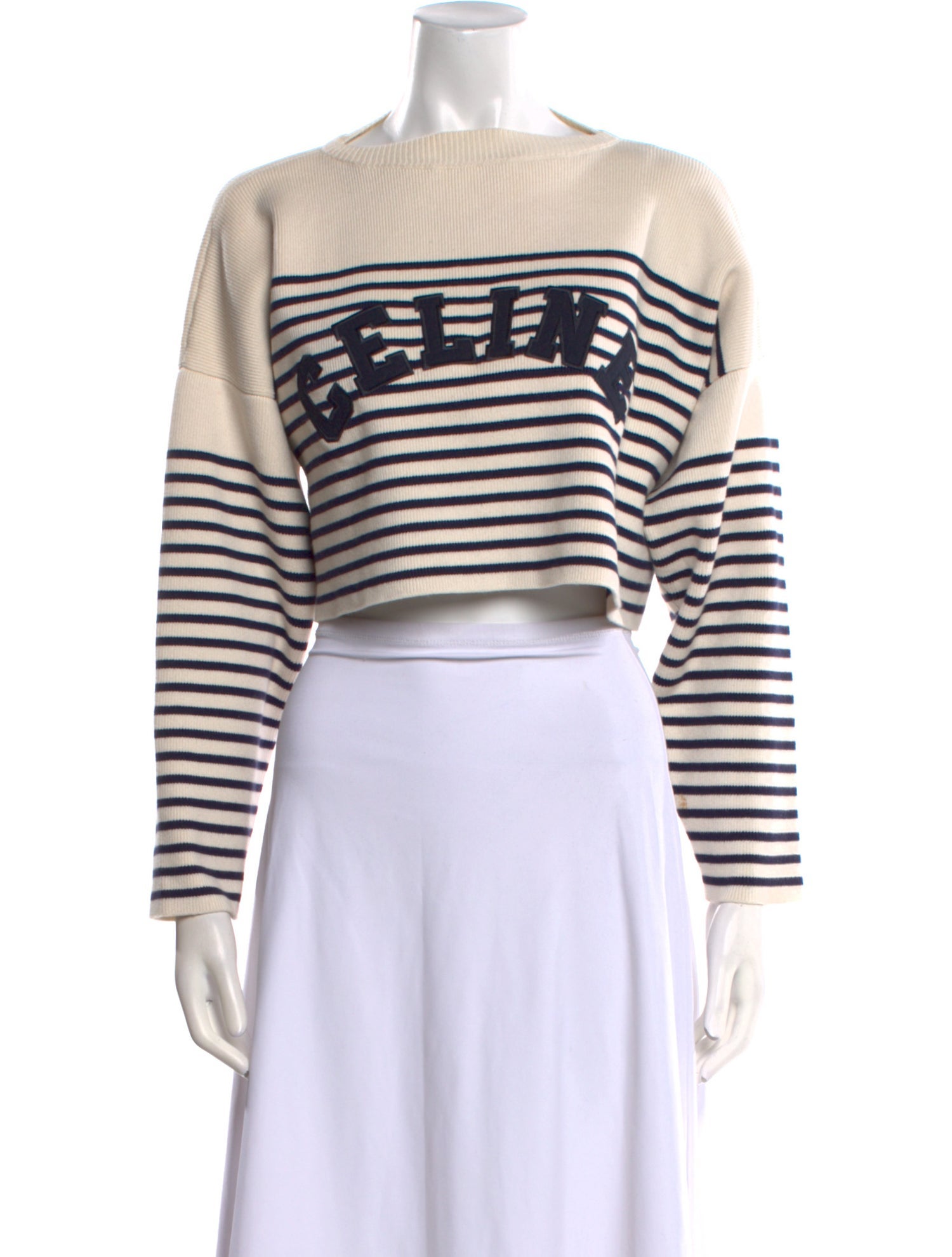 Celine Striped Bateau Neckline Sweater