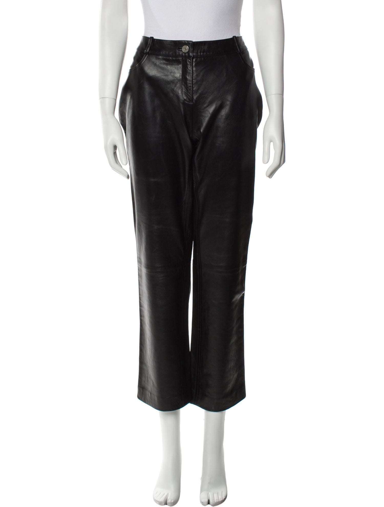 Celine Lambskin Straight Leg Pants
