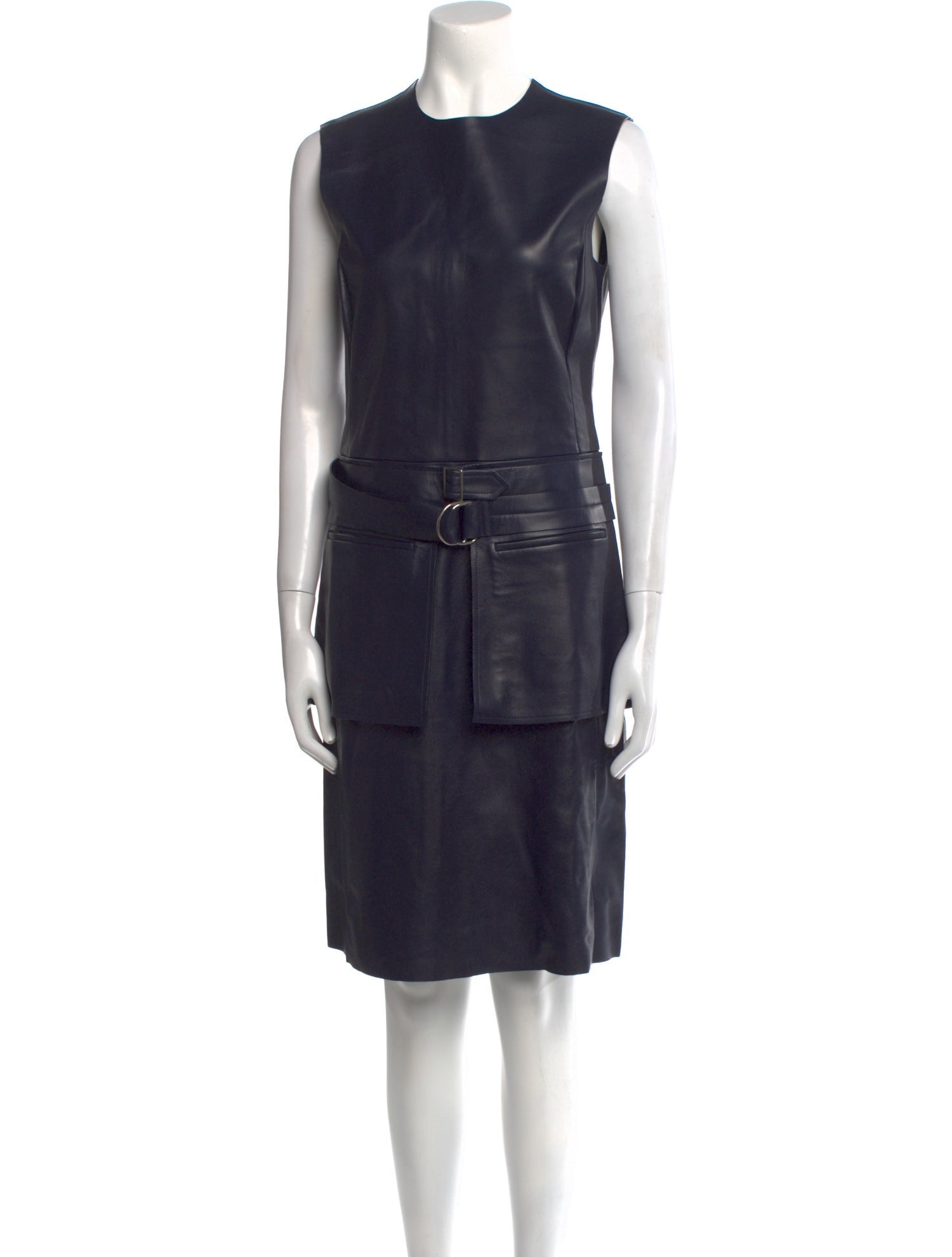 Celine Leather Knee-Length Dress
