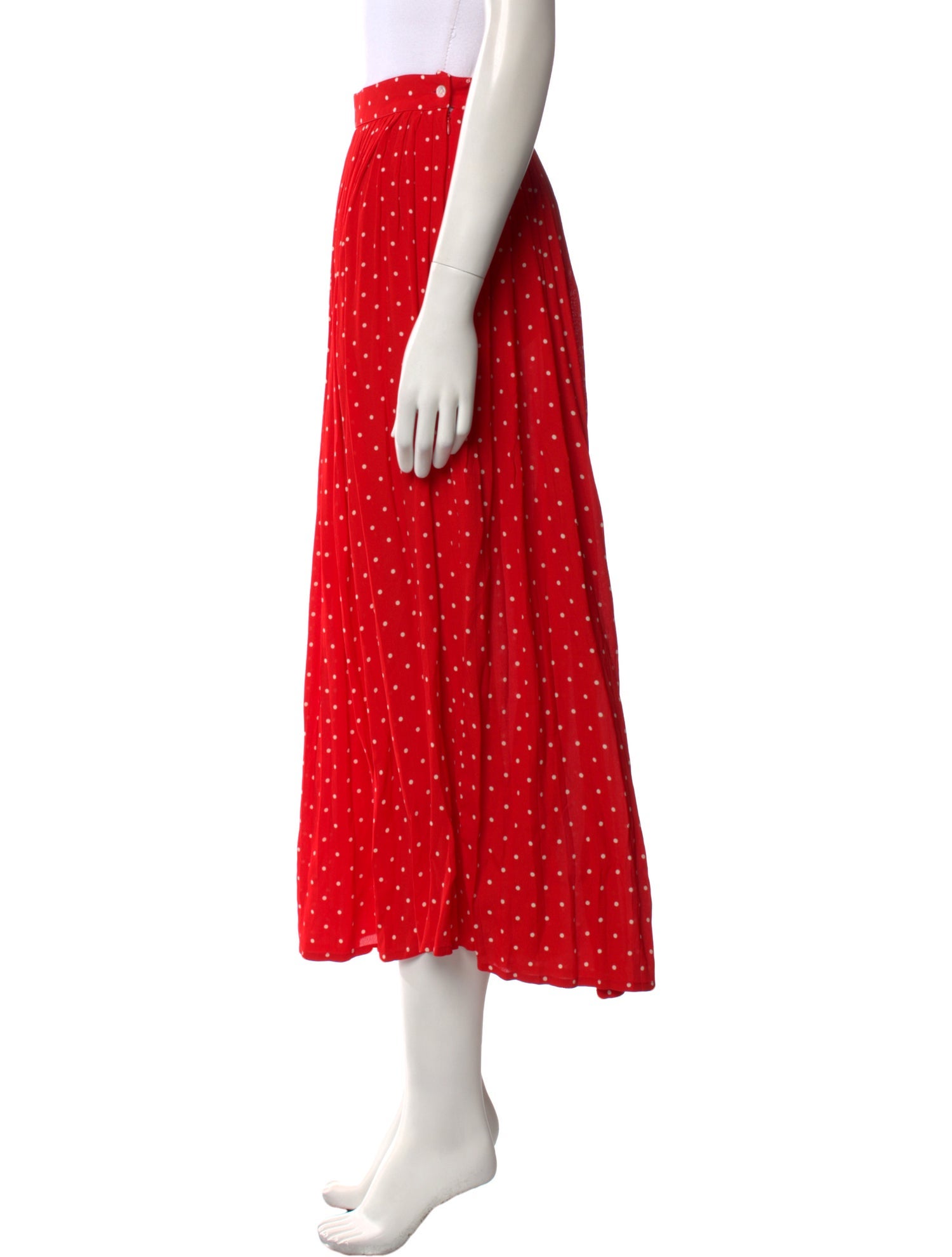 Celine Polka Dot Print Midi Length Skirt