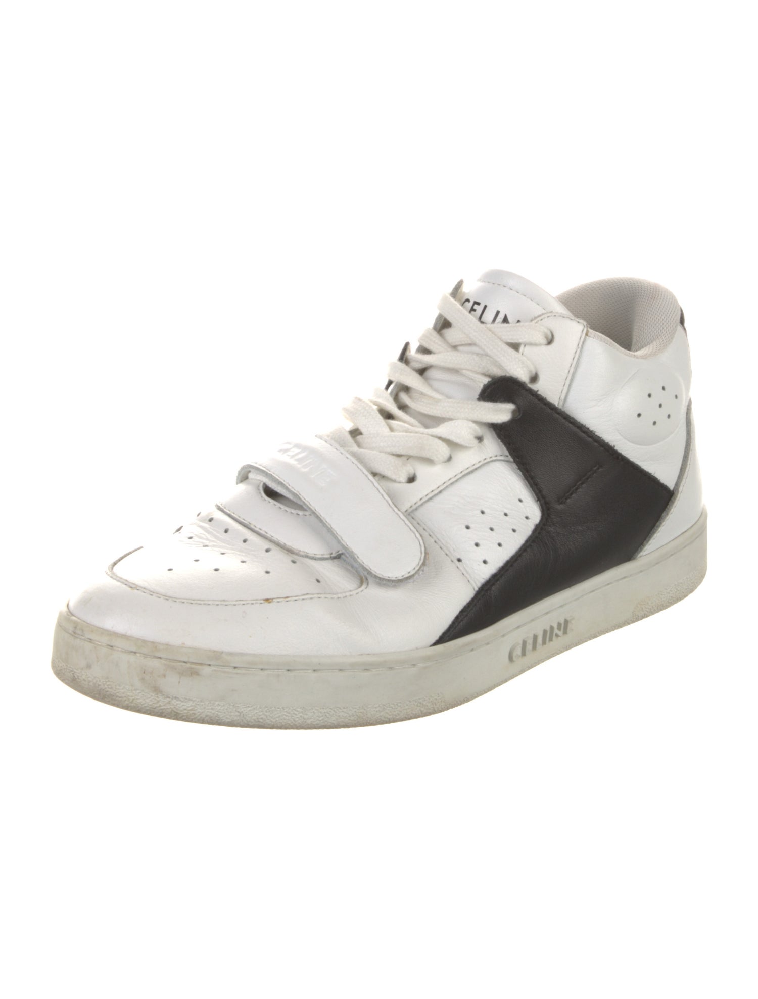 Celine Leather Colorblock Pattern Sneakers
