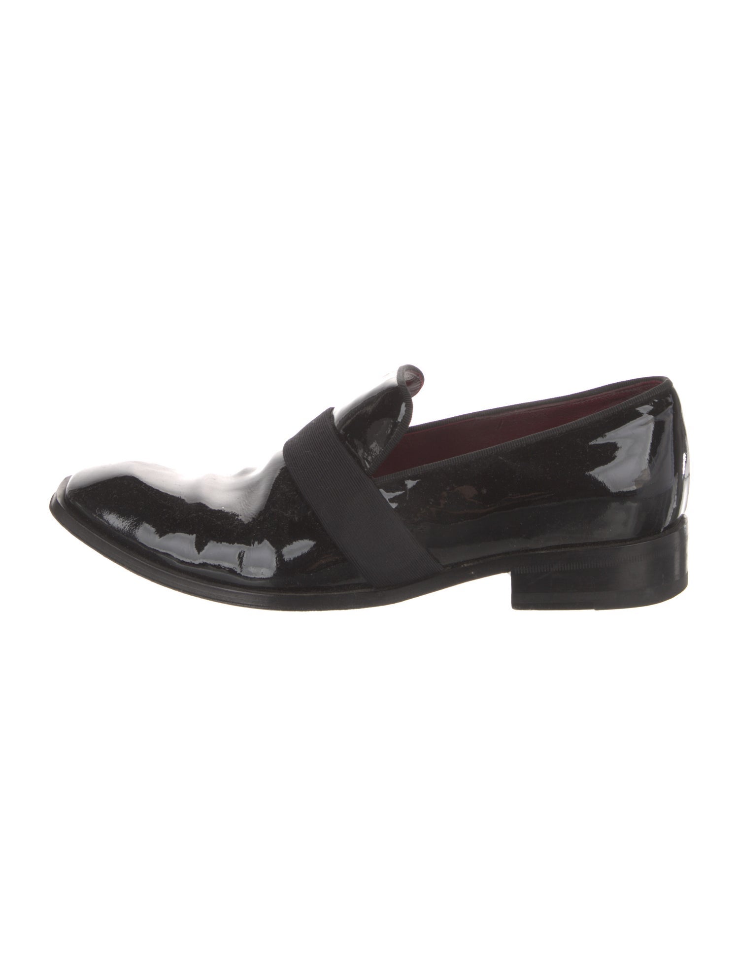 Celine Patent Leather Grosgrain Trim Loafers