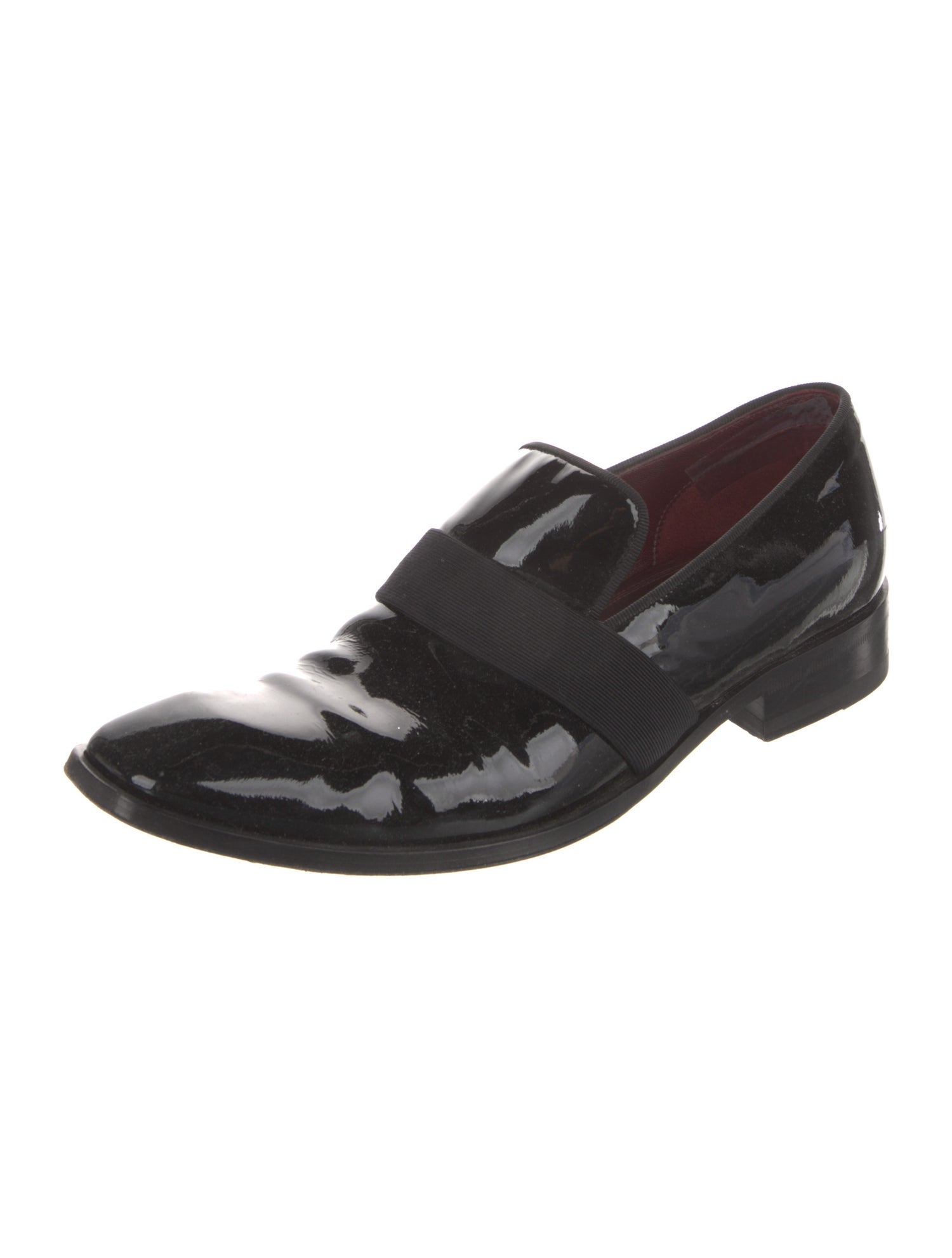 Celine Patent Leather Grosgrain Trim Loafers