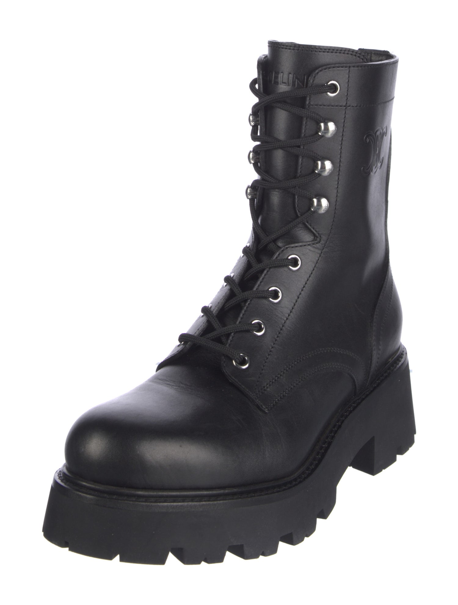 Celine Leather Combat Boots