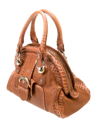 Celine Embossed Leather Shoulder Bag