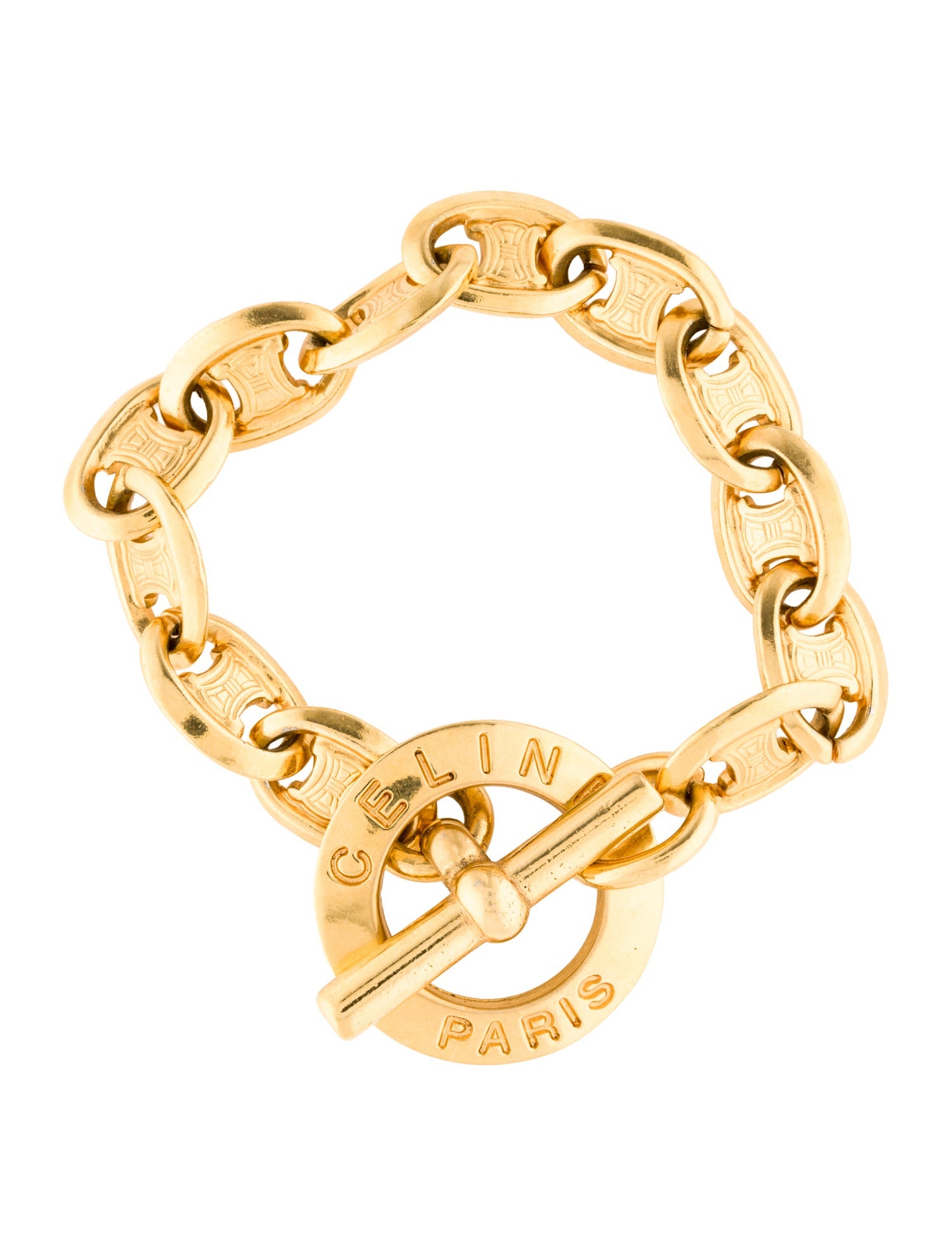 Celine Vintage Blazon Chaine Link Bracelet