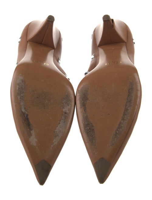 Celine Leather Crystal Embellishments Pumps