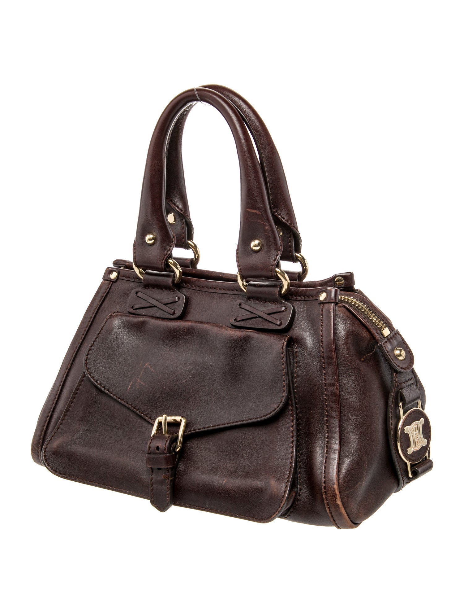 Celine Leather Top Handle Bag