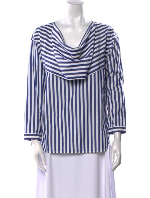 Celine Striped Cowl Neck Blouse