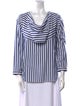 Celine Striped Cowl Neck Blouse