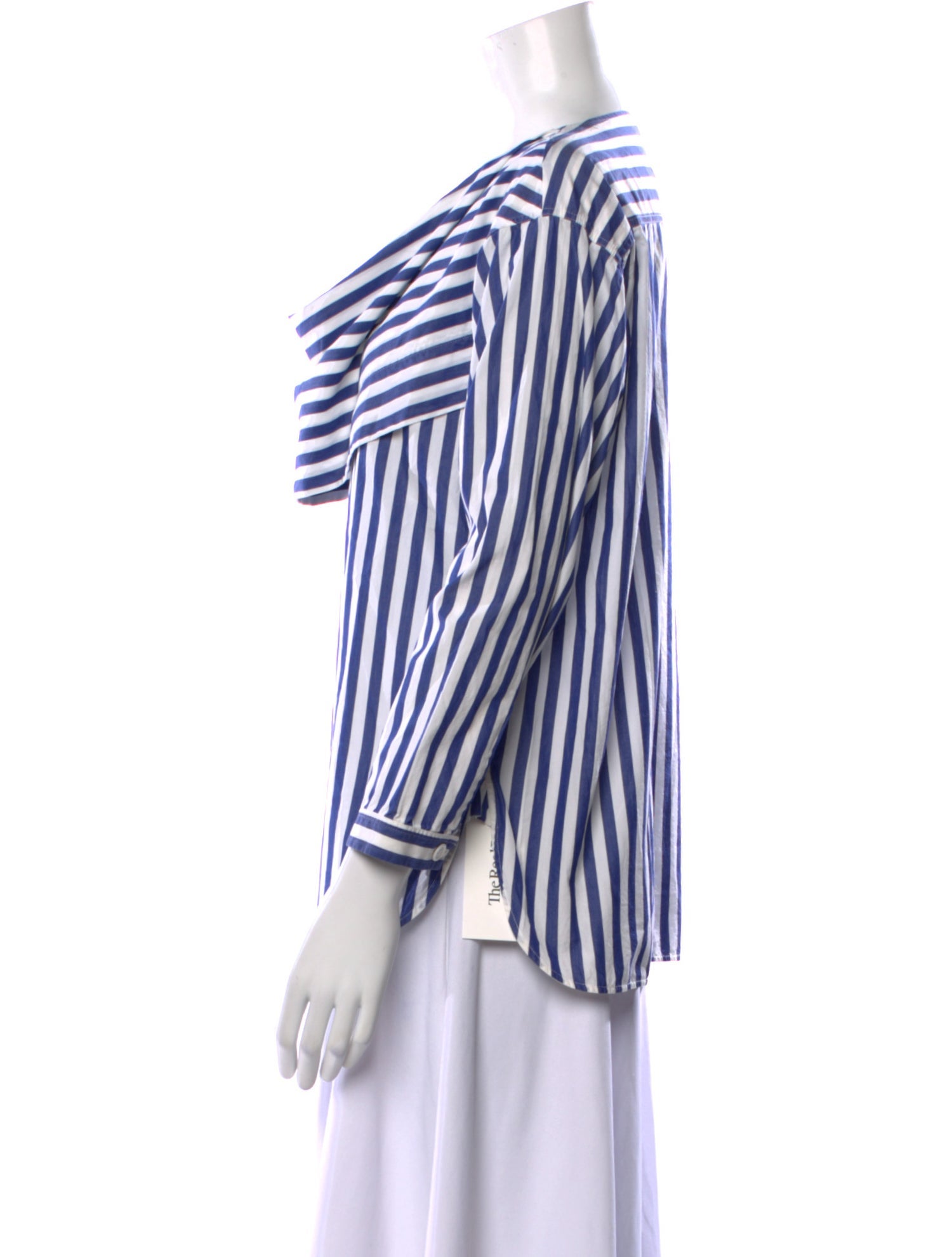 Celine Striped Cowl Neck Blouse