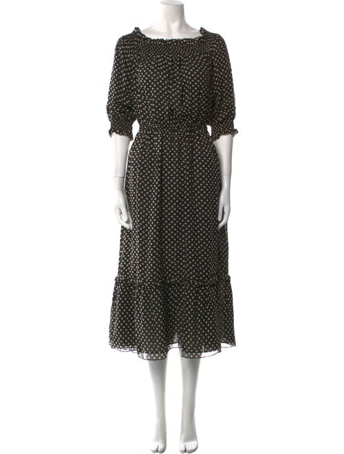 Celine Polka Dot Print Midi Length Dress