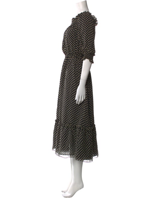 Celine Polka Dot Print Midi Length Dress
