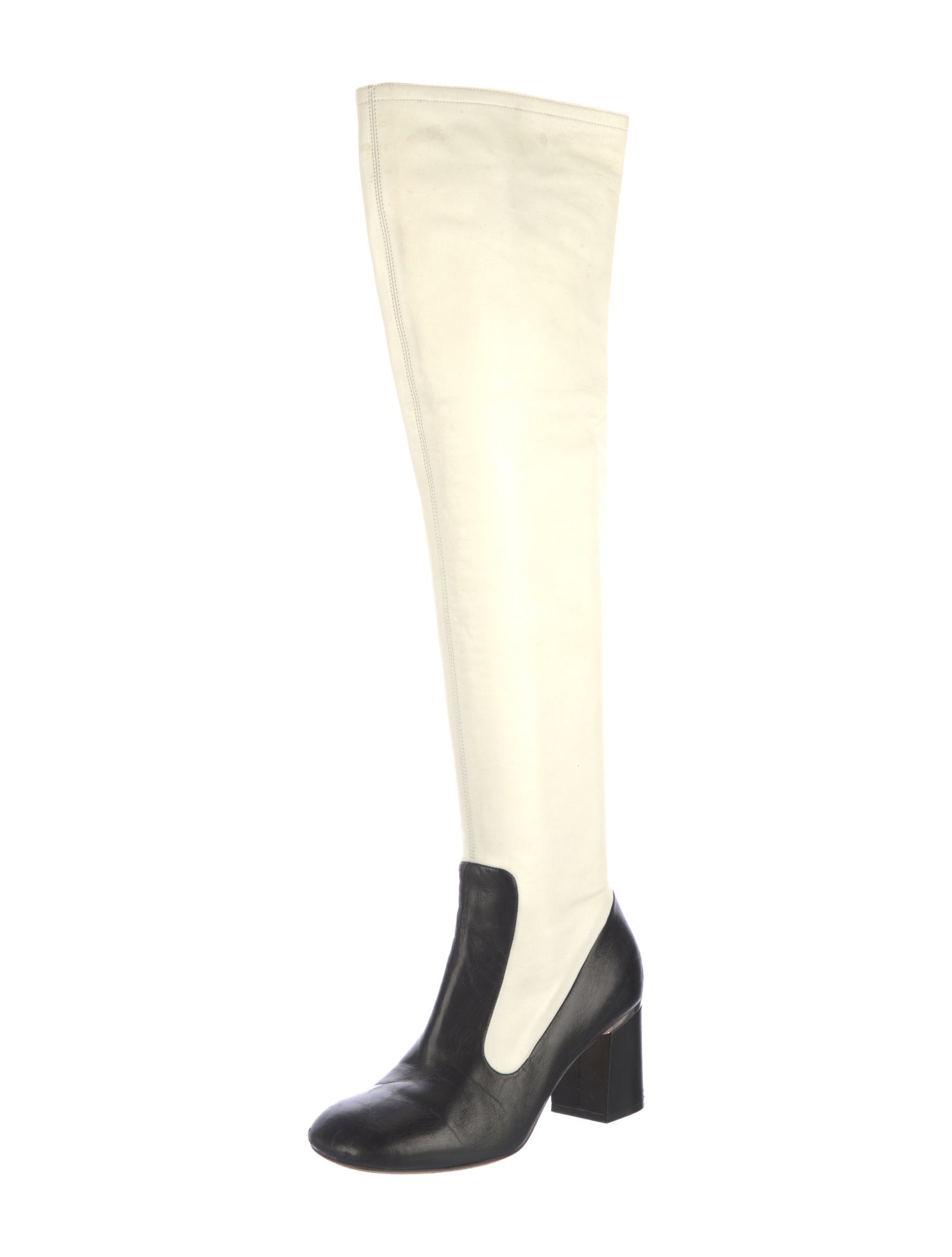 Celine Leather Colorblock Pattern Sock Boots