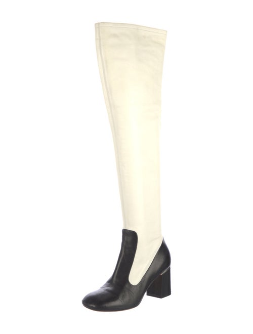 Celine Leather Colorblock Pattern Sock Boots