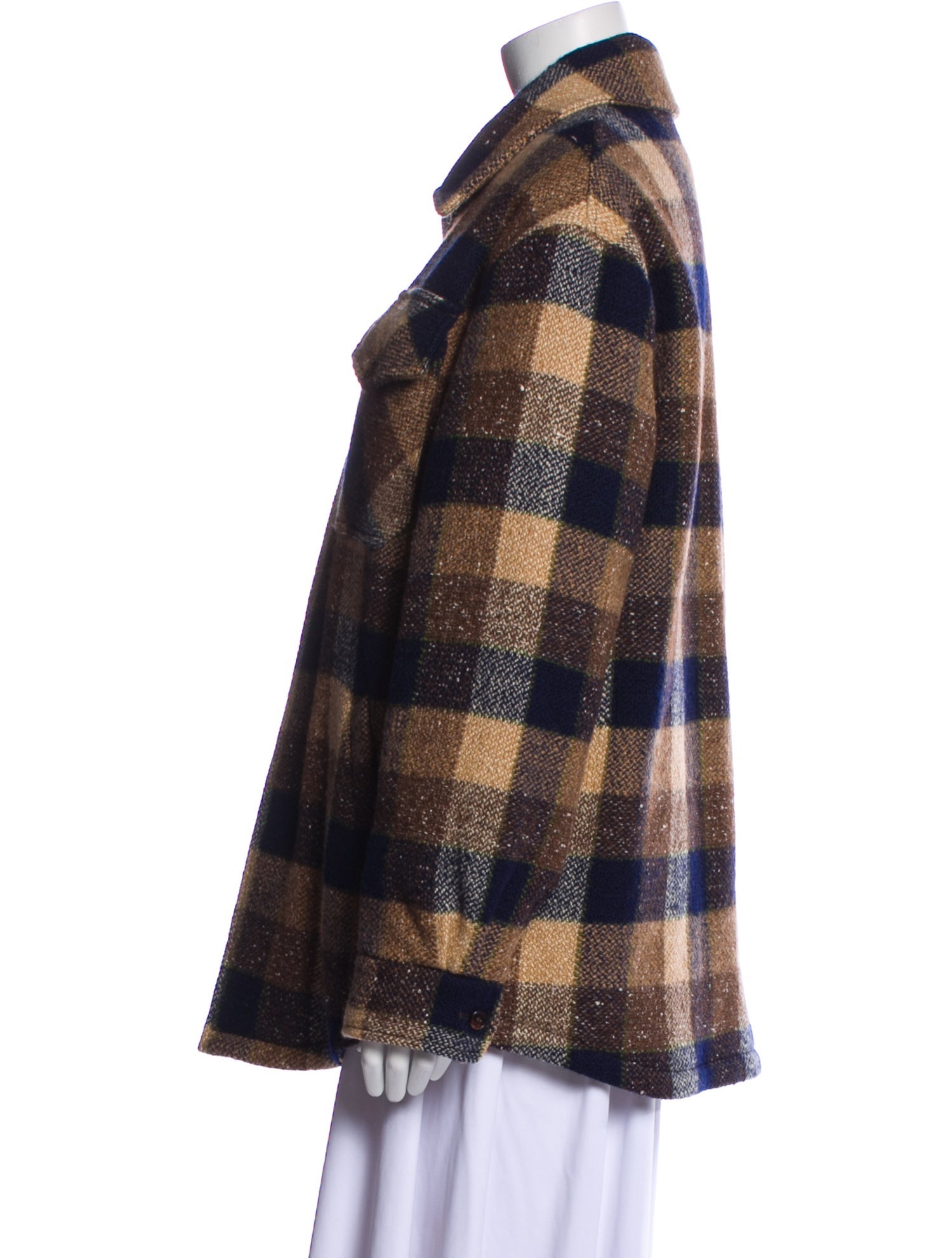 Celine Wool Plaid Print Jacket w/ Tags