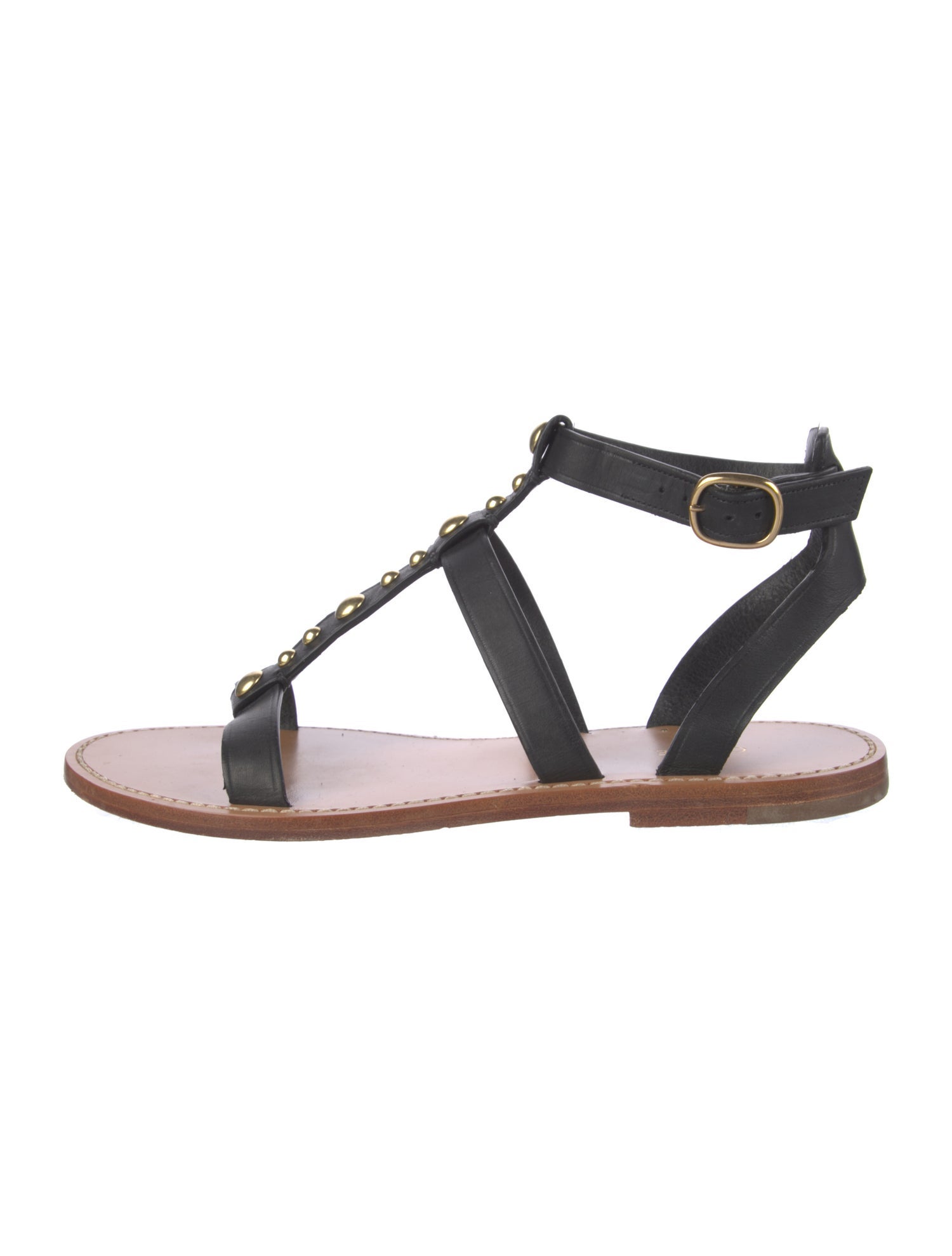 Celine Leather Studded Accents Gladiator Sandals