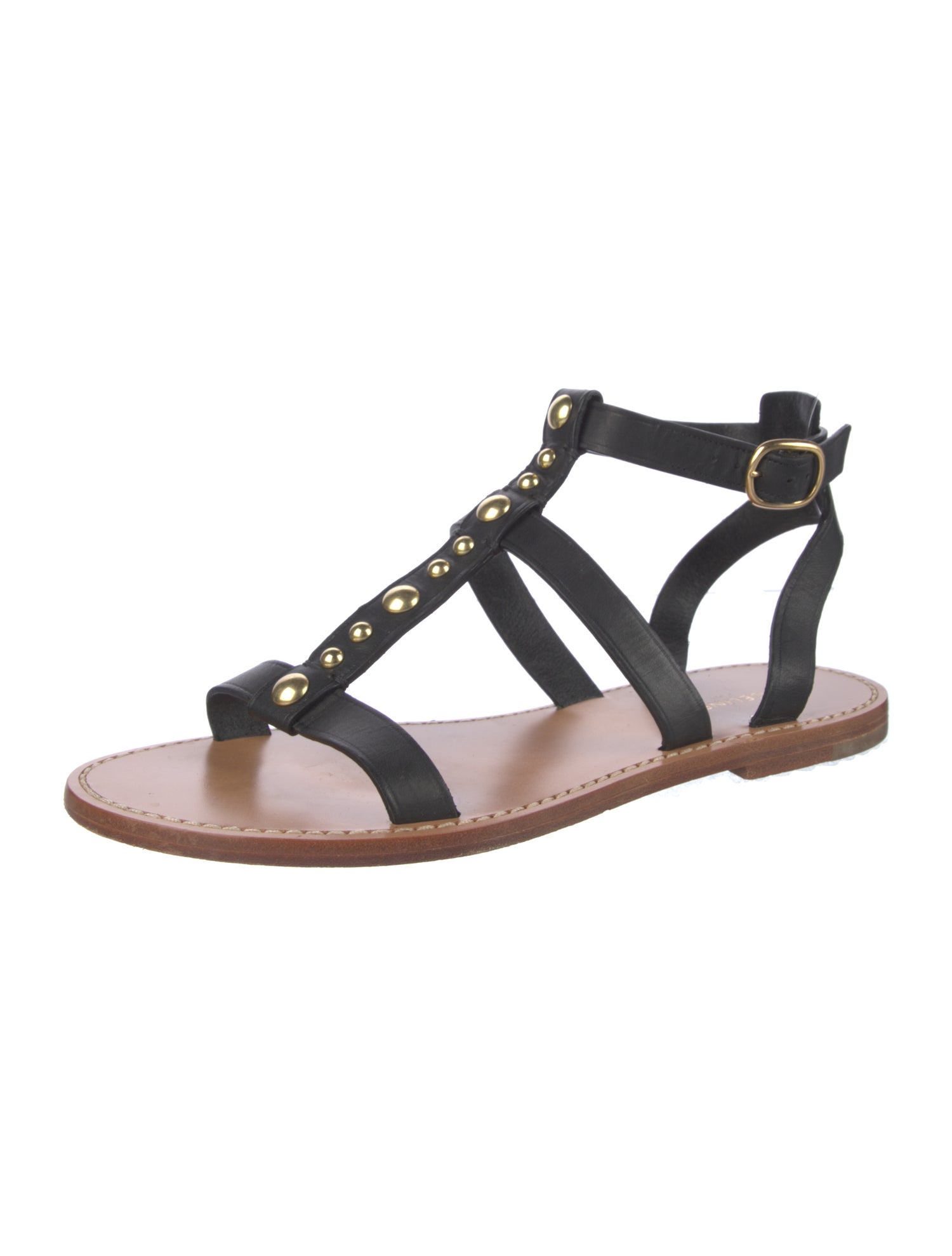 Celine Leather Studded Accents Gladiator Sandals