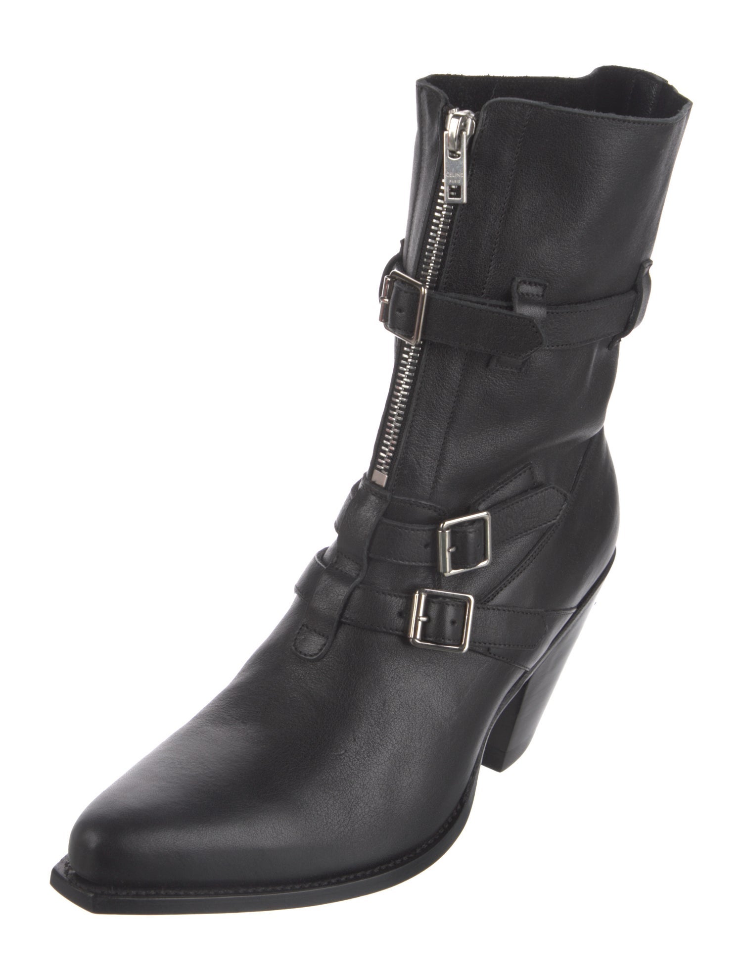 Celine Leather Moto Boots