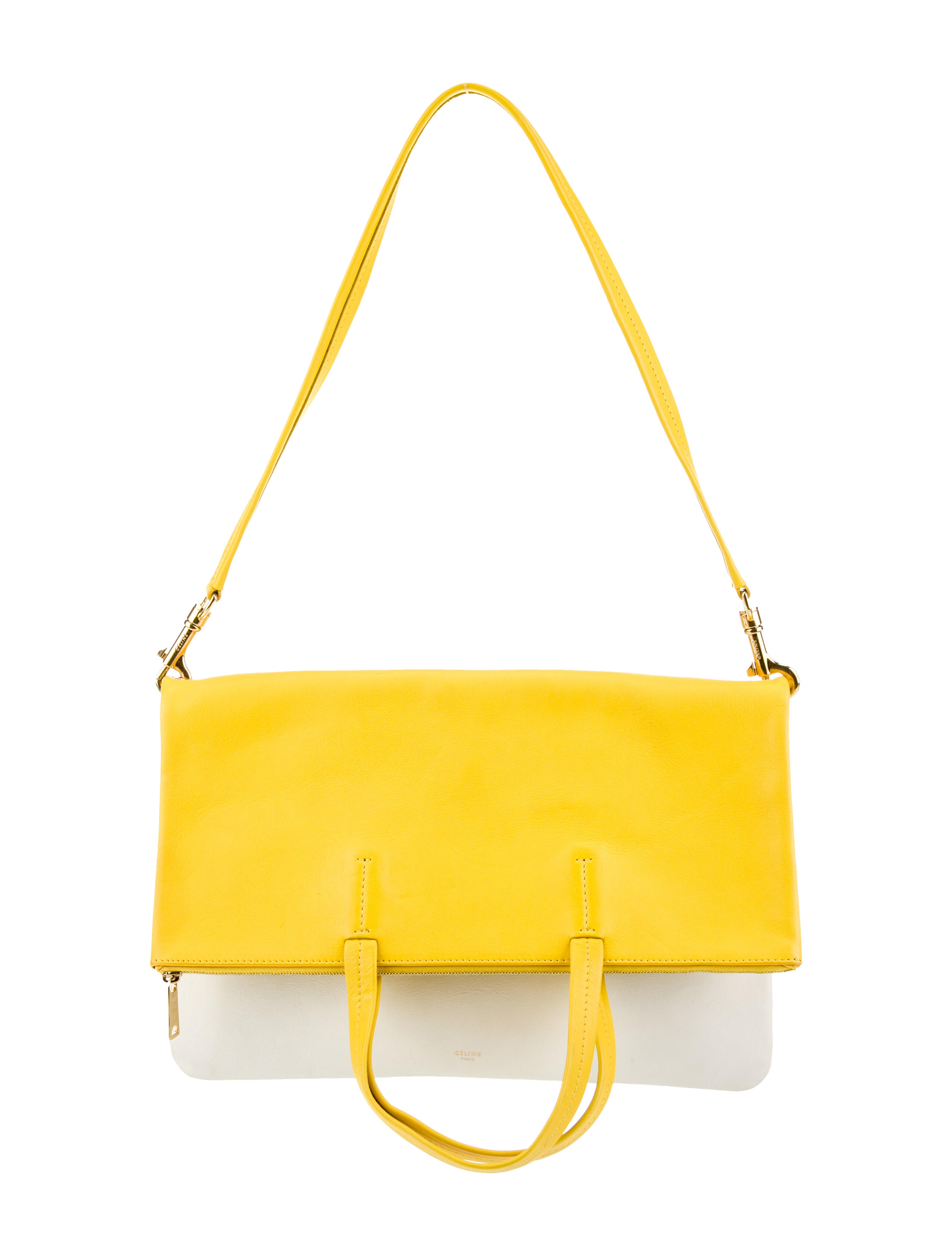 Celine Leather Fold-Over Cabas