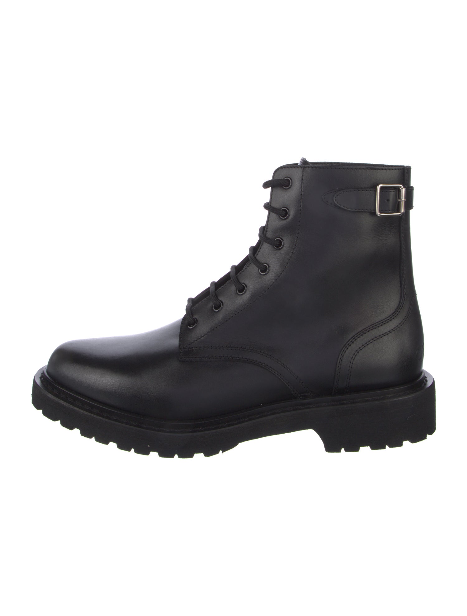 Celine Leather Studded Accents Combat Boots