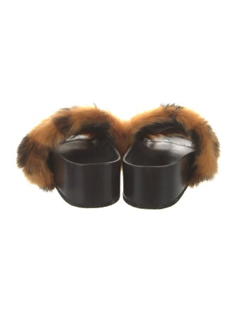Celine Faux Fur Animal Print Slides