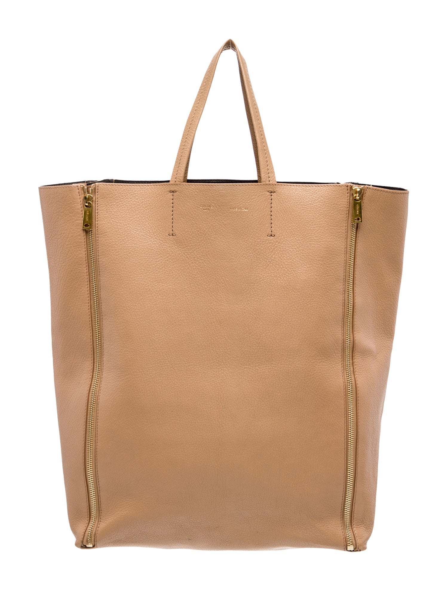 Celine Leather Vertical Gusset Cabas