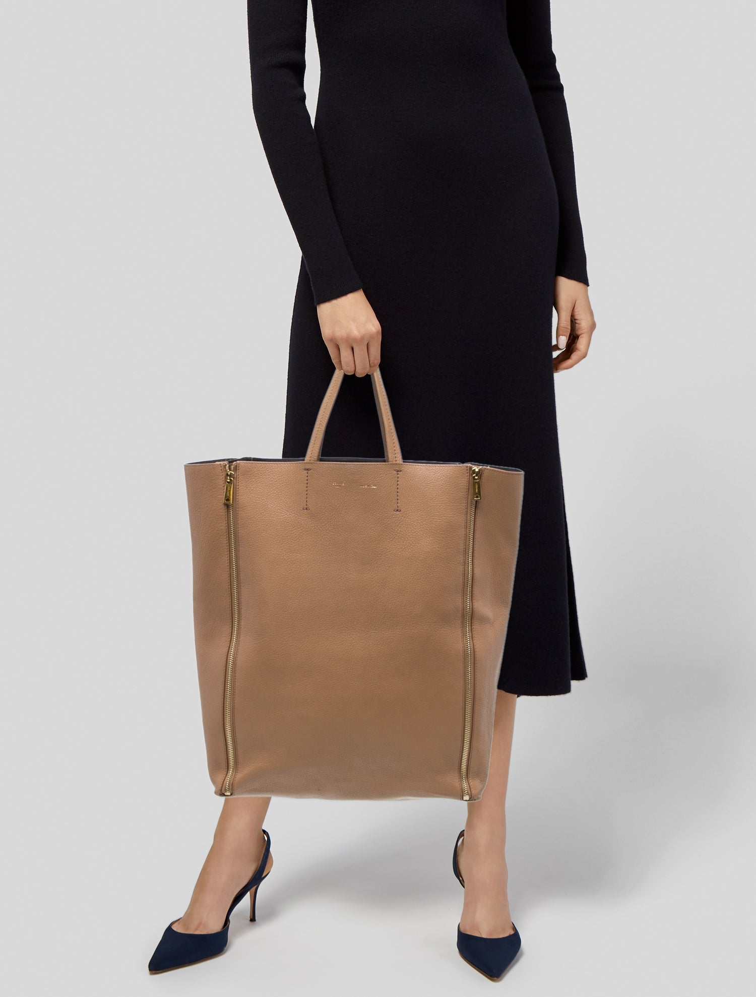 Celine Leather Vertical Gusset Cabas