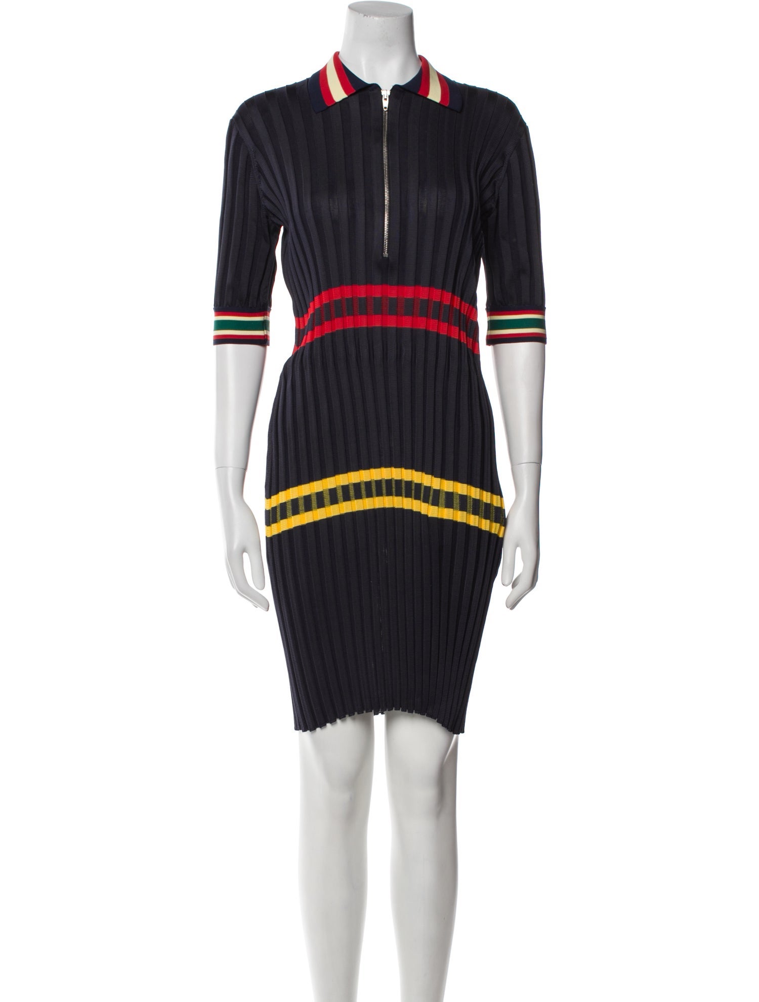 Celine Striped Knee-Length Dress