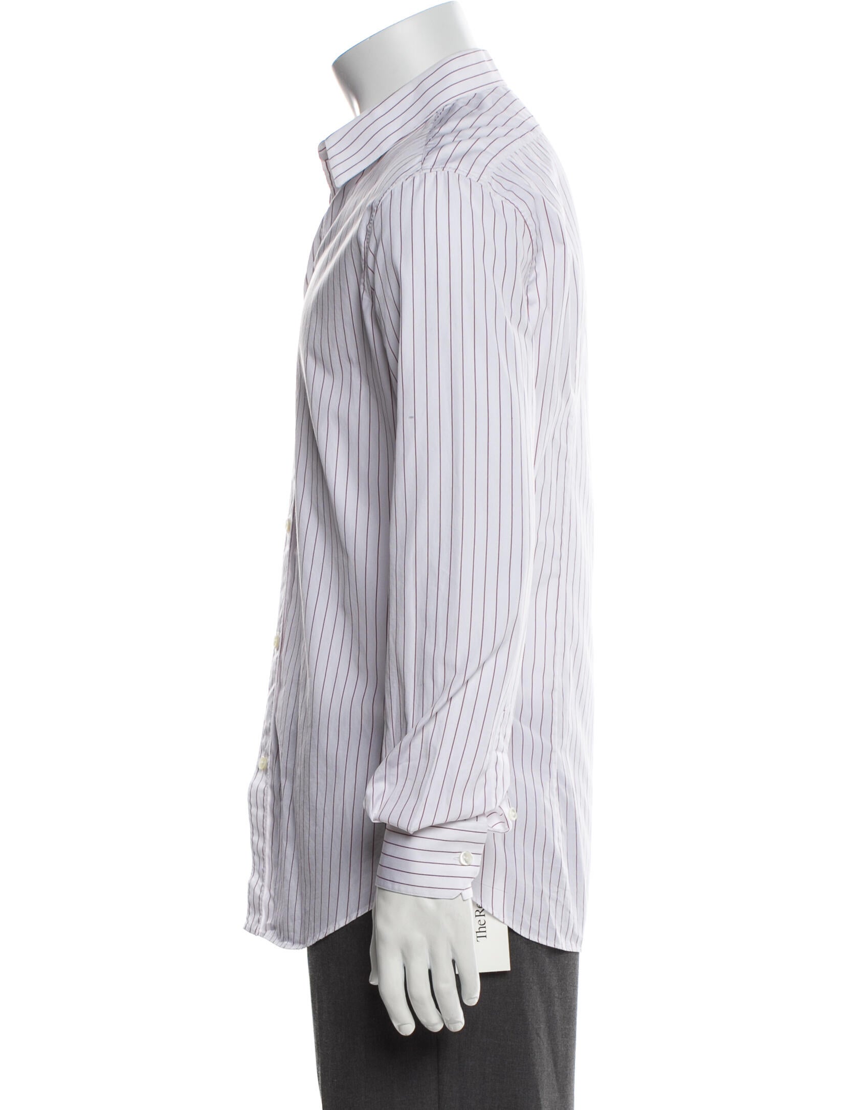 Celine Striped Long Sleeve Button-Up Top