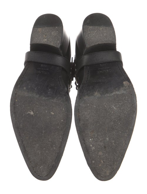 Celine Leather Chain-Link Accents Chelsea Boots