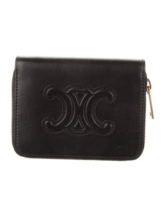 Celine Triomphe Card Case Leather Wallet