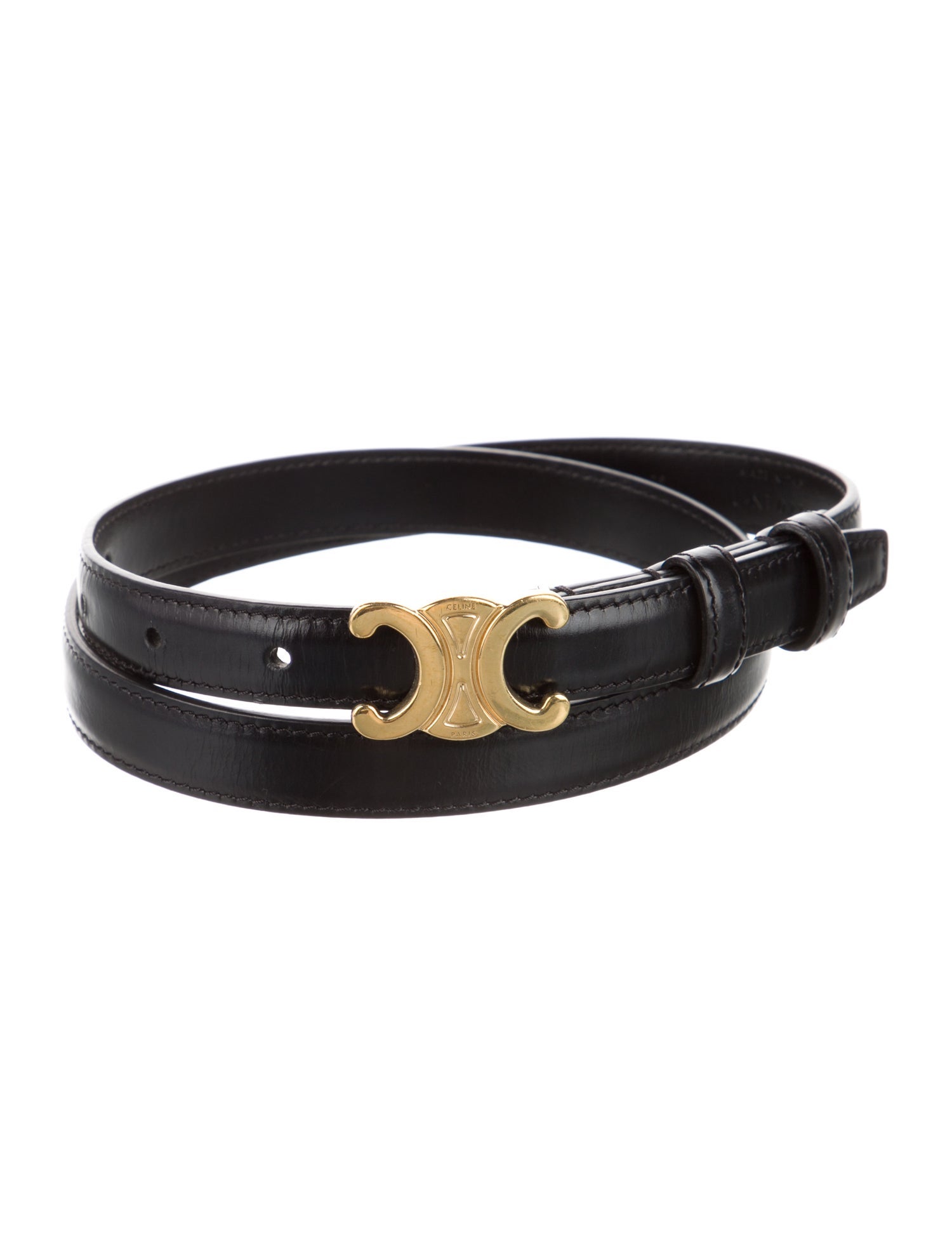 Celine Skinny Leather Belt