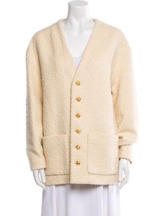 Celine Oversized Tweed Cashmere Faux Fur Jacket