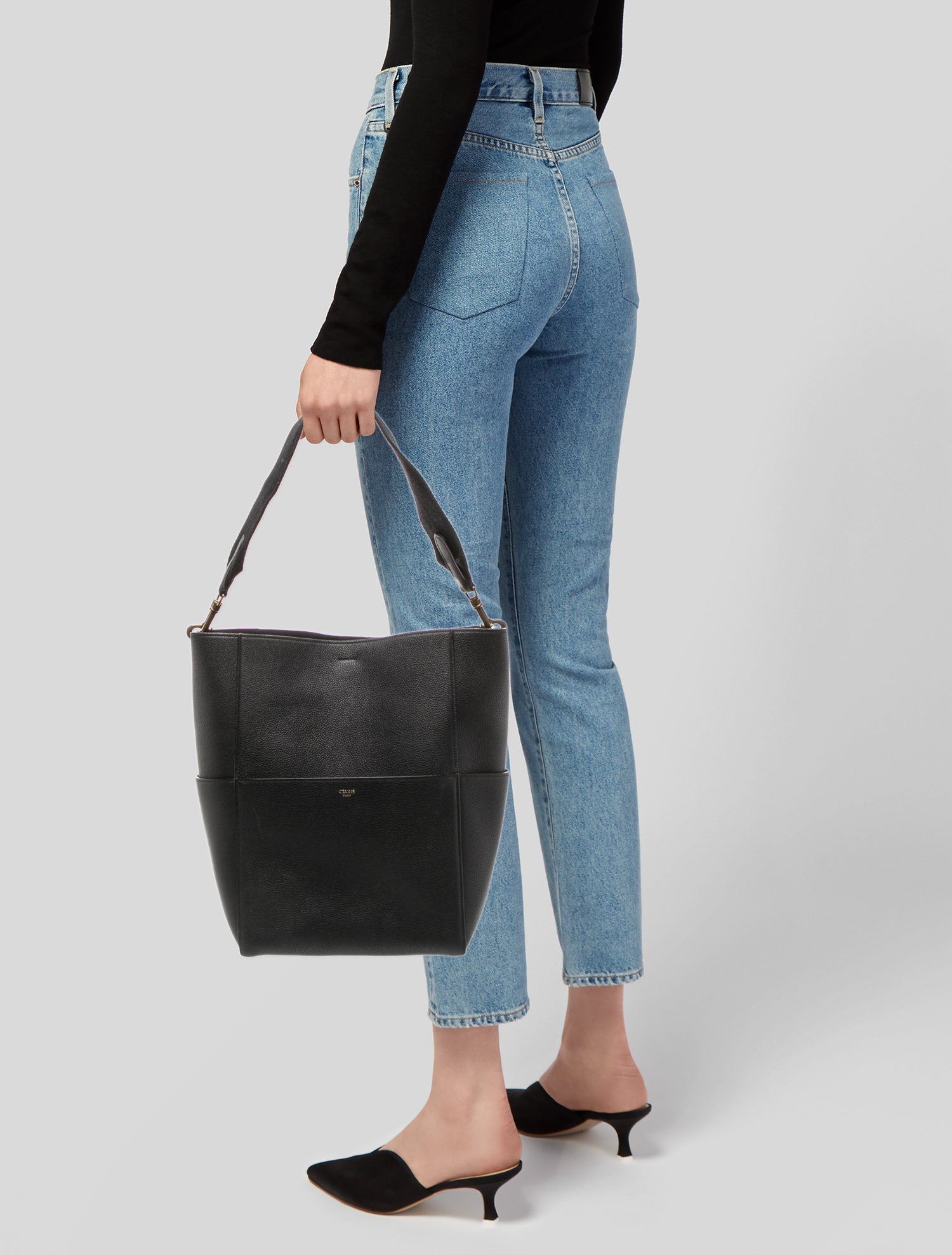 Celine Leather Seau Sangle Medium