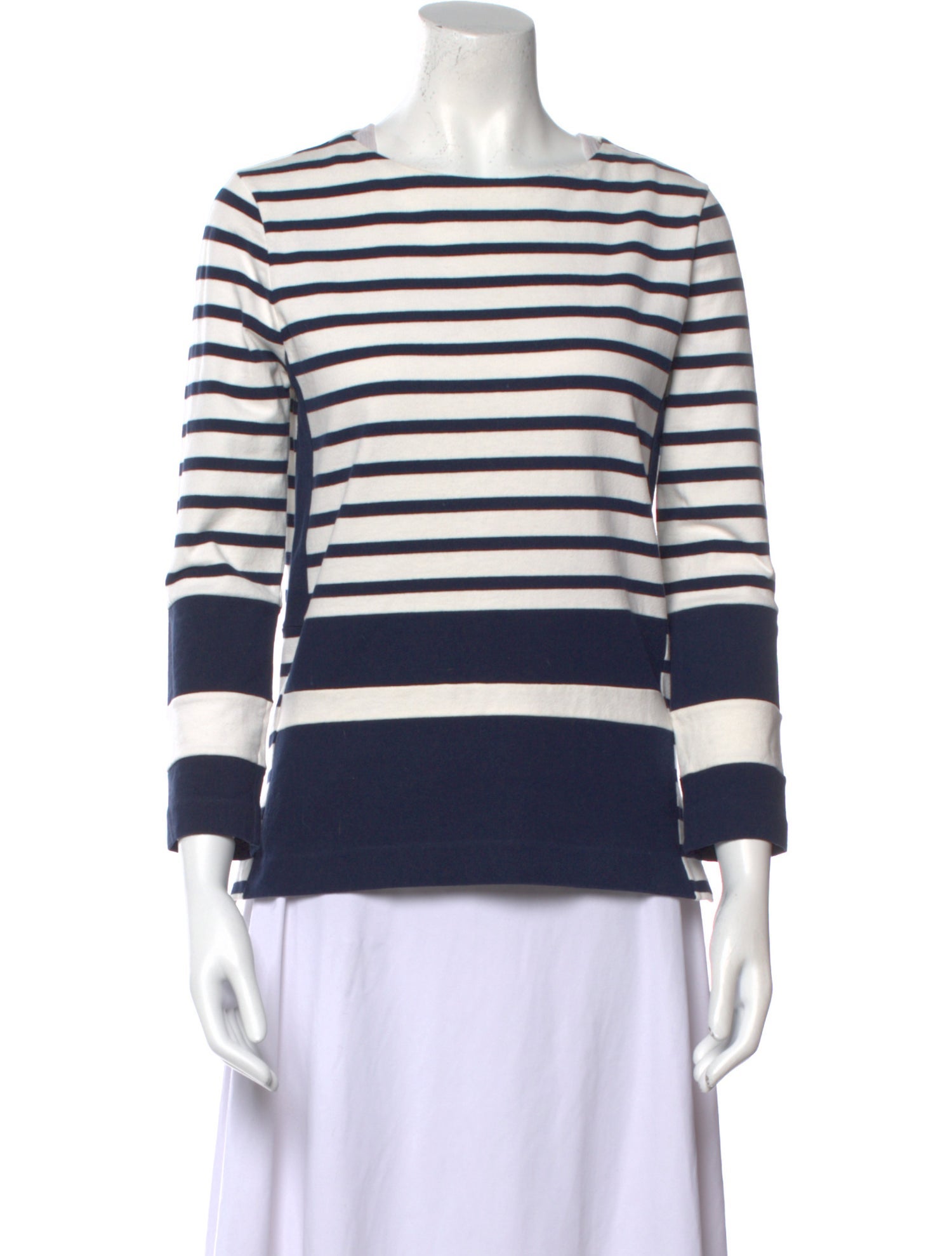 Celine Striped Bateau Neckline Sweatshirt