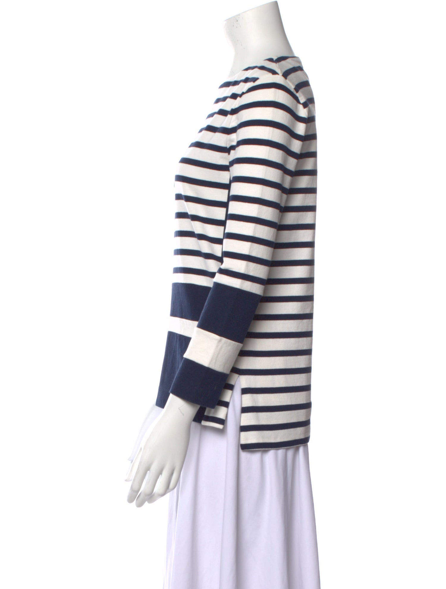 Celine Striped Bateau Neckline Sweatshirt