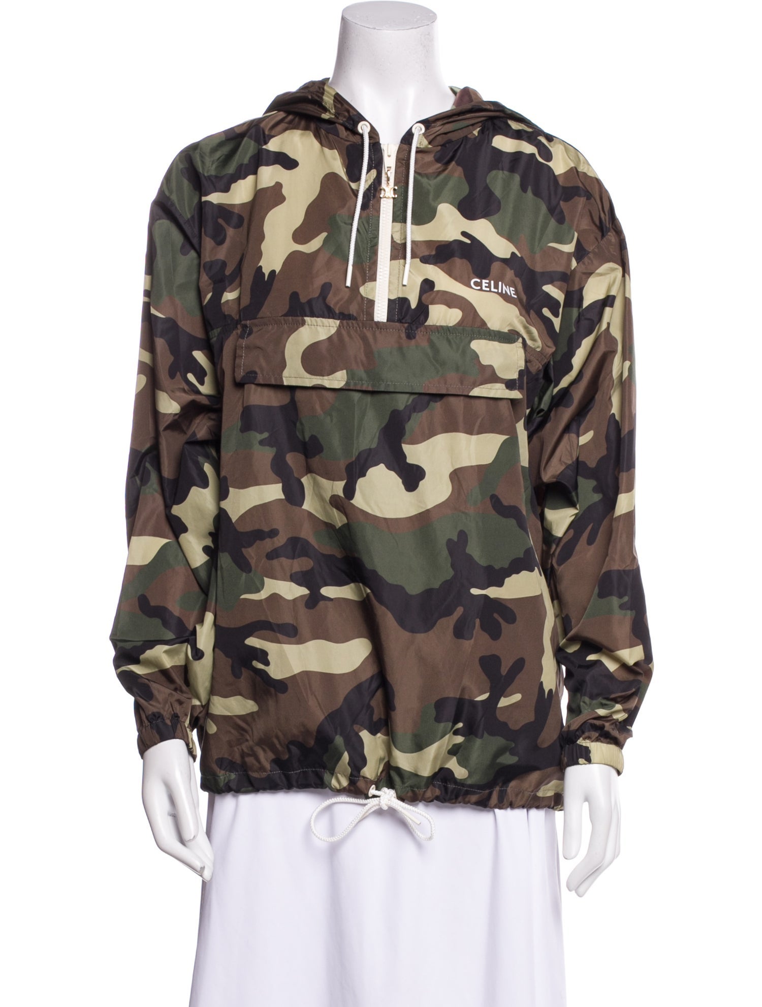 Celine Camouflage Print Crew Neck Blouse