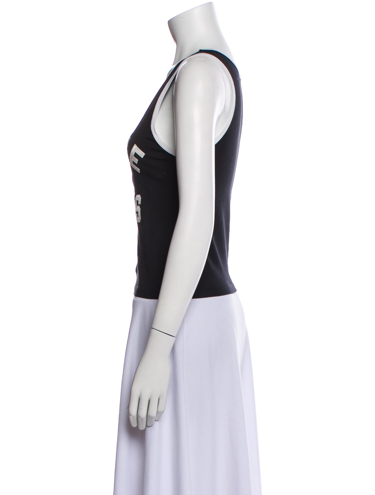 Celine Graphic Print Scoop Neck Top