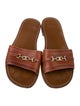 Celine Leather Chain-Link Accents Slides