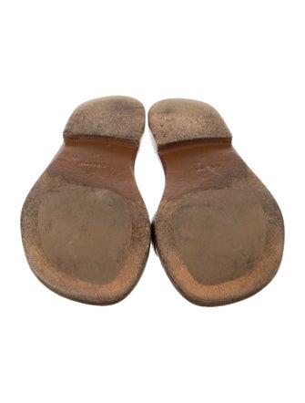 Celine Leather Chain-Link Accents Slides