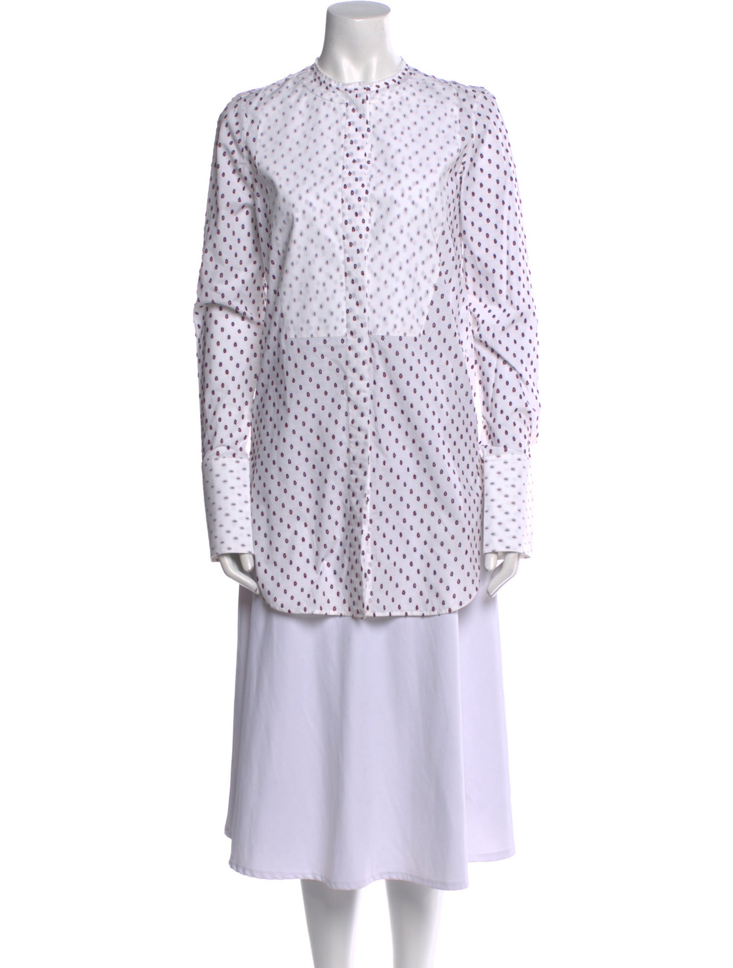 Celine Polka Dot Print Mock Neck Tunic