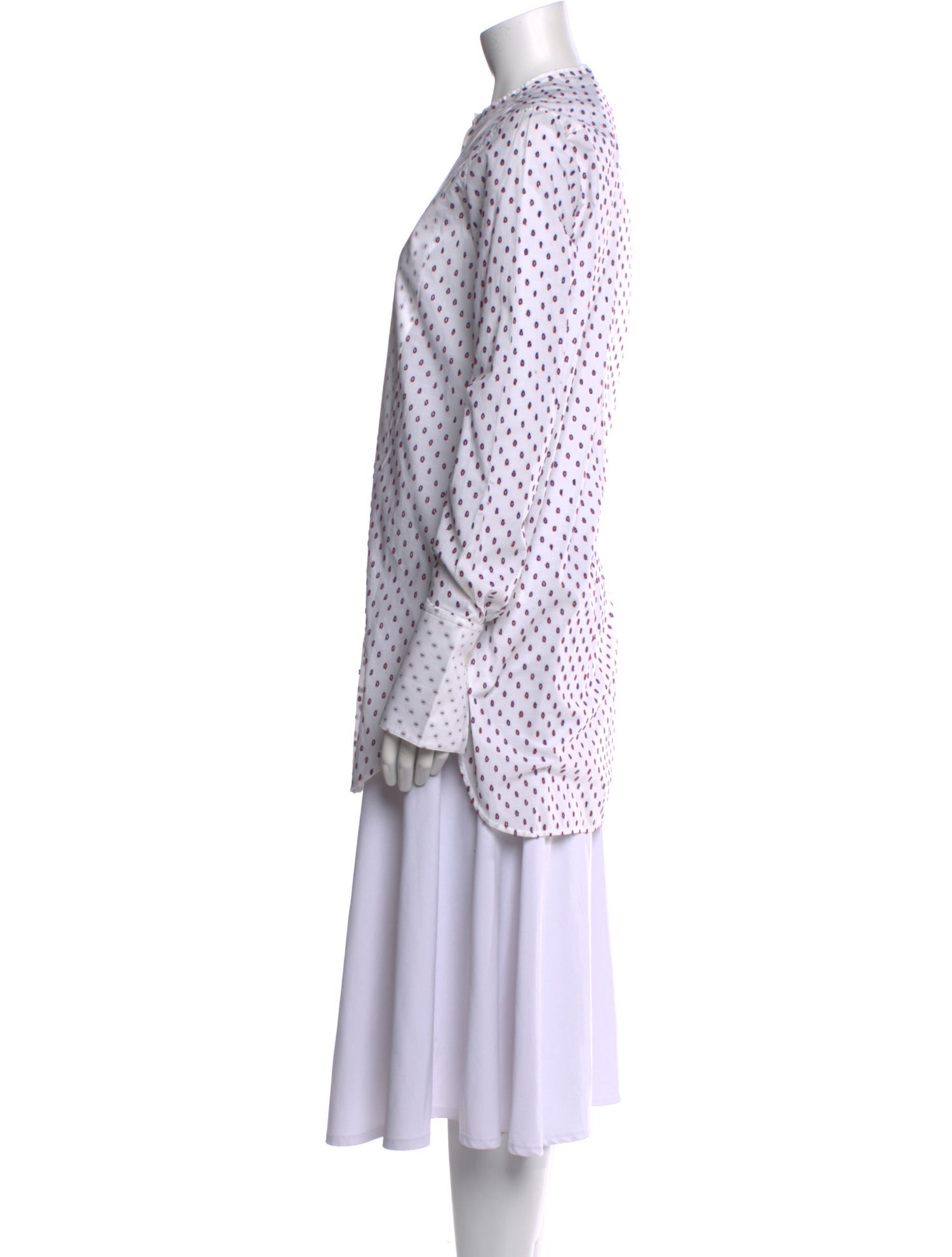 Celine Polka Dot Print Mock Neck Tunic