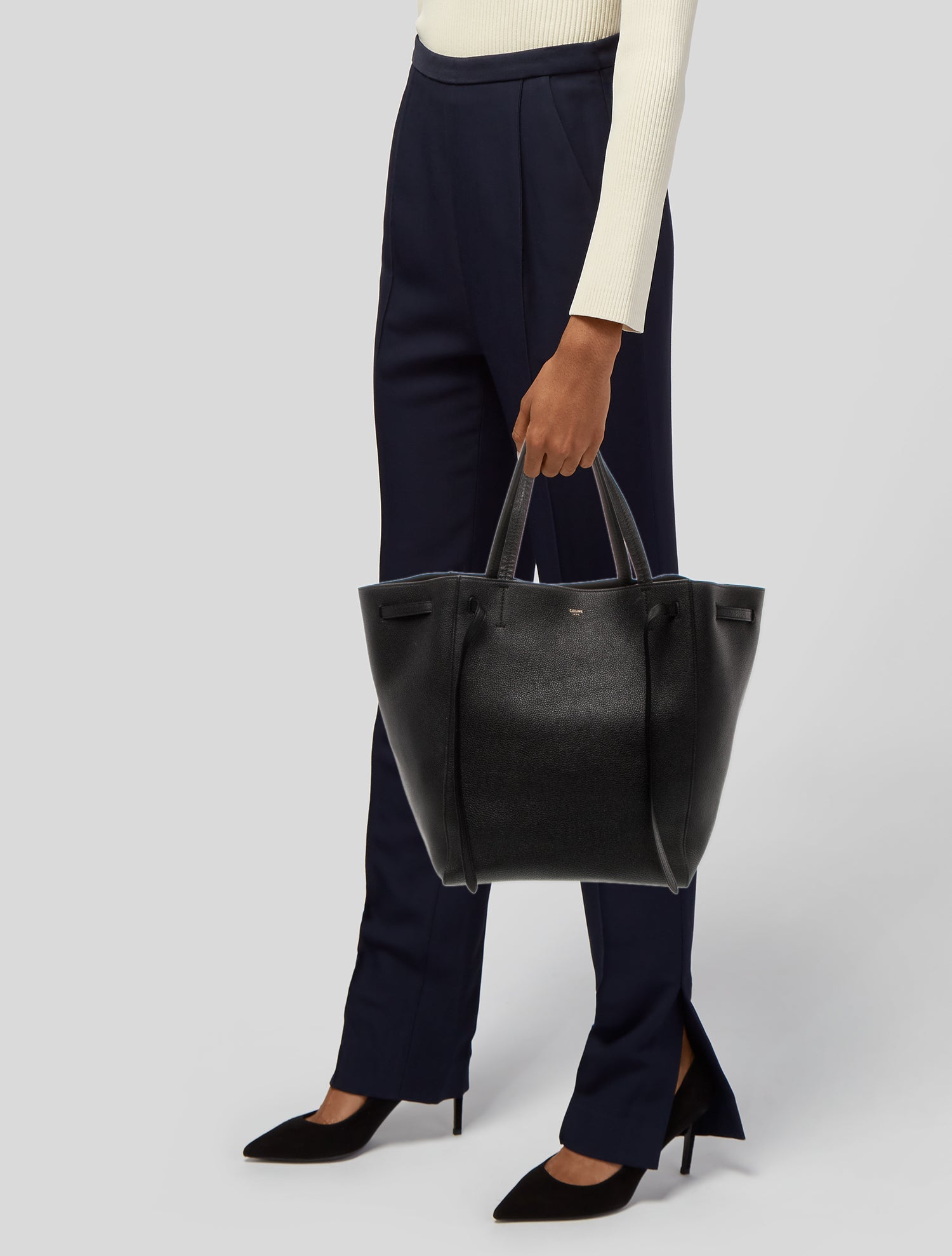 Celine Leather Cabas Phantom w/Belt Small 2022